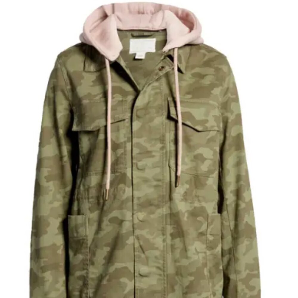 Caslon® Hooded Utility Jacket